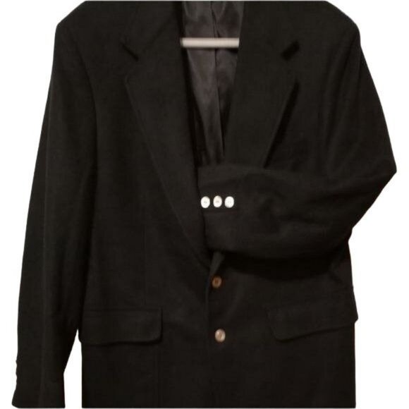 Men's Cashmere Sport Coat by Huntington Black 42R - Picture 7 of 10